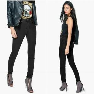Boohoo Jenna High Rise Ankle Grazer Jeans Black